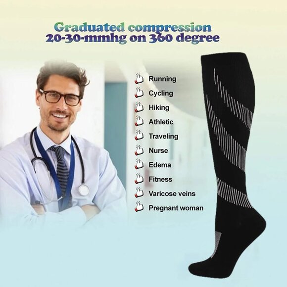 BOGO Goory Compression Socks Pain Relief Calf Leg Foot Support varicose veins - Picture 3 of 3